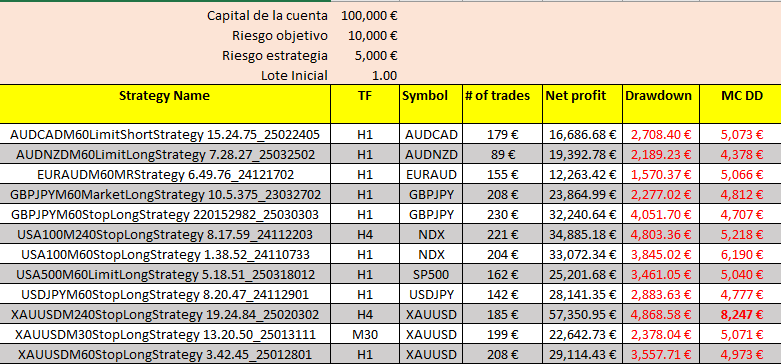 cartera de estrategias