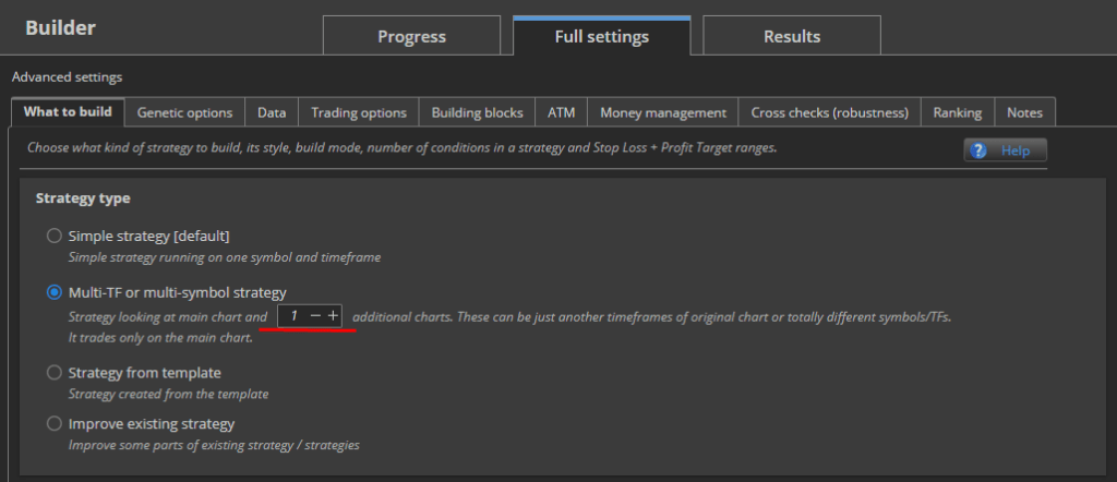 configuración estrategia multi simbolo