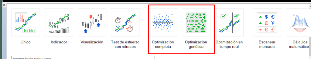 Tipos de optimización mt5